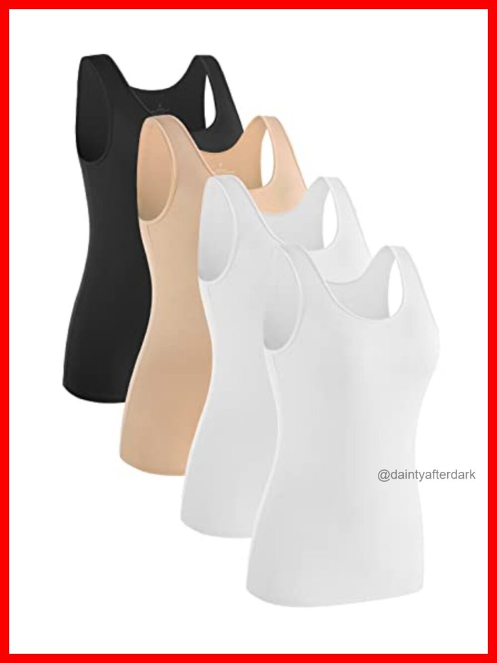 4 Piece Women Tank Tops Modal Sleeveless Undershirt Layering